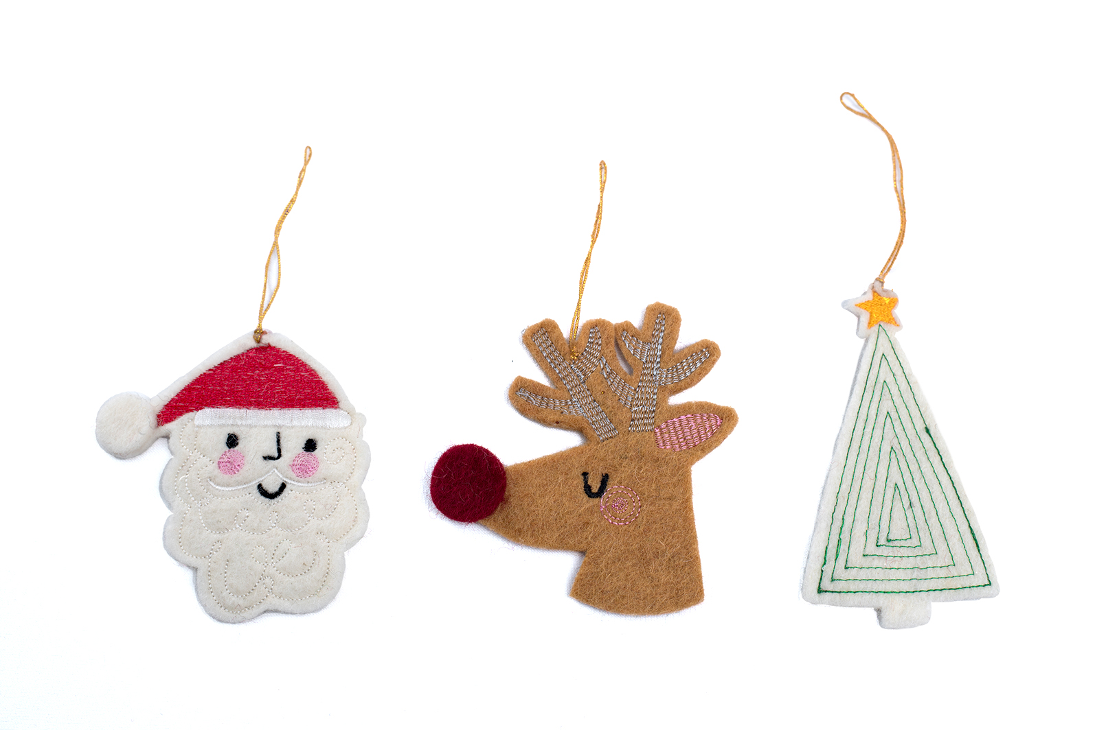 Embroidery Christmas ornament set (3 in 1)