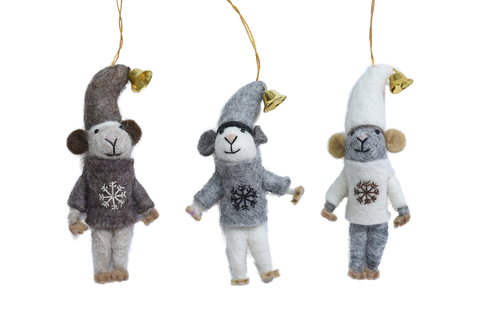 Snow mouse brother ornament