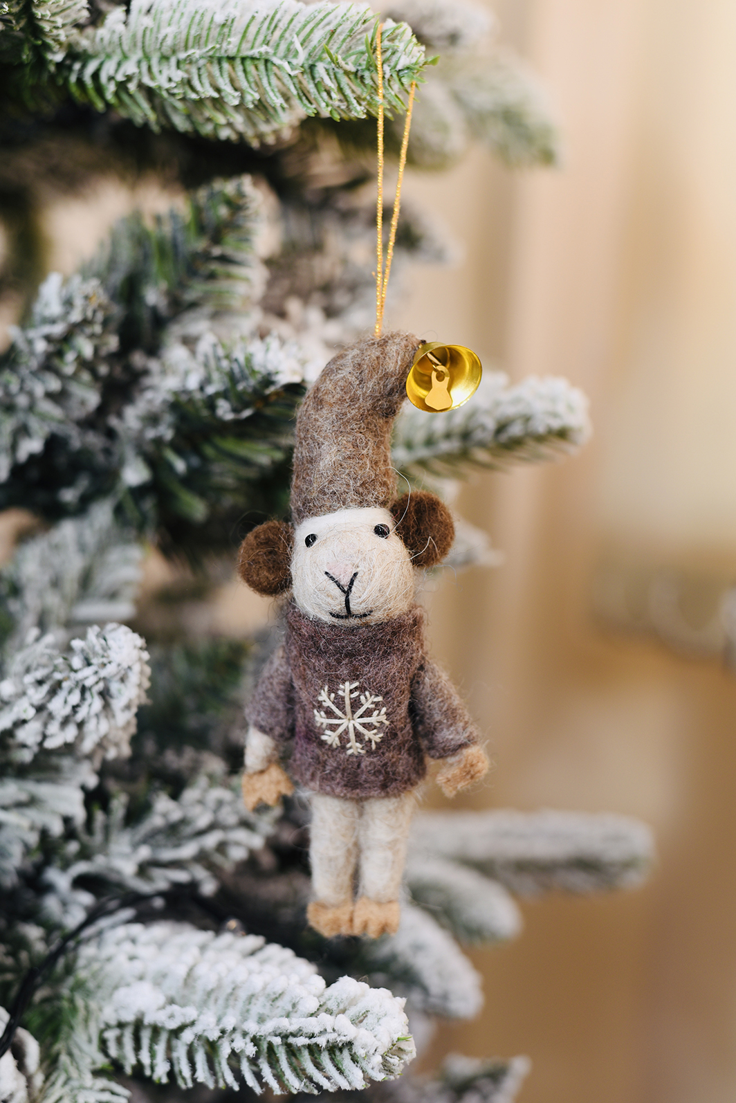 Snow mouse brother ornament