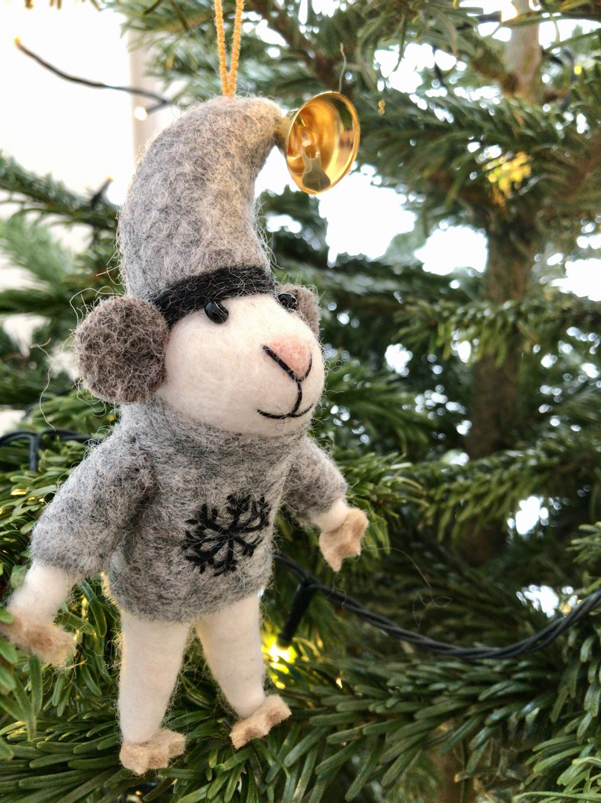 Snow mouse brother ornament