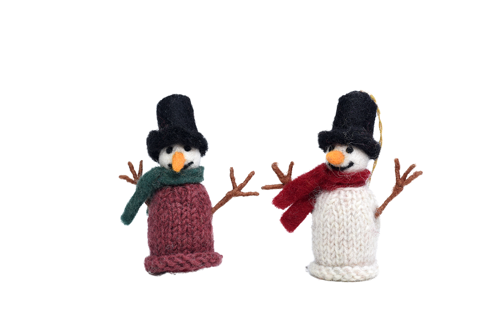 Knit snowman ornament