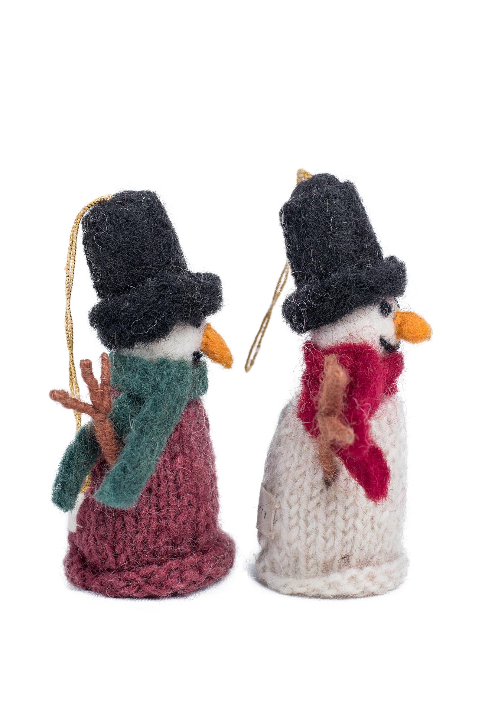 Knit snowman ornament