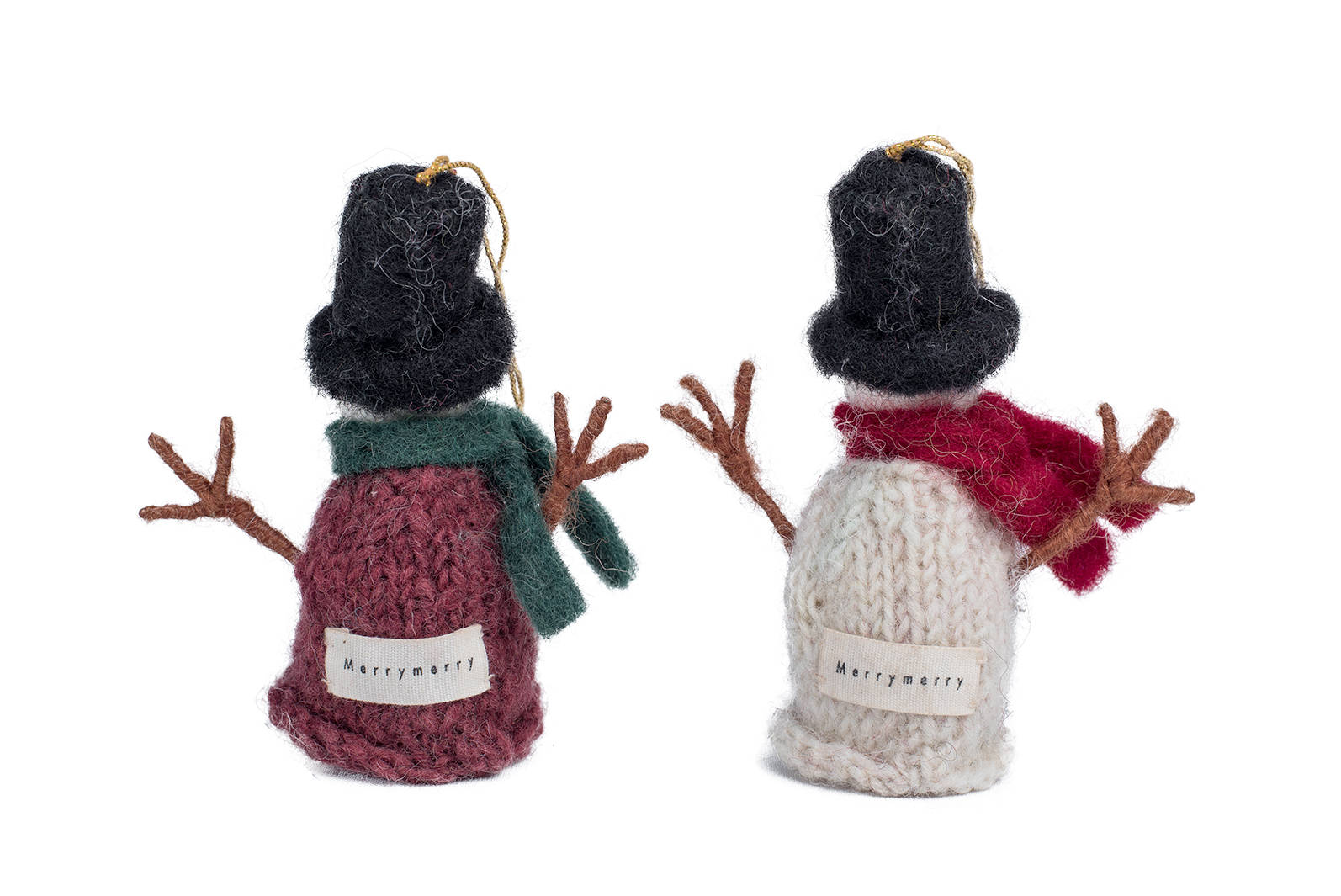 Knit snowman ornament