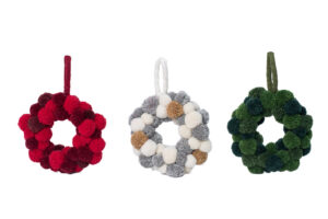 Felt pompom wreath