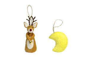 Reindeer & moon ornament set (2 in 1)